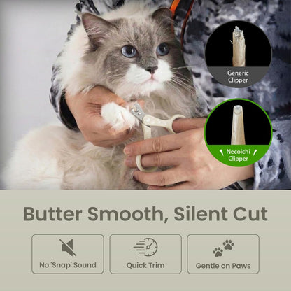 Necoichi Purrcision Feline Nail Clipper | Lever Principle Cat Nail Clipper | Butter-Smooth Cuts | Made in Japan, Seki Swordsmith Craftsman | Stainless Steel Cat Claw Trimmer for Indoor Cats (White)