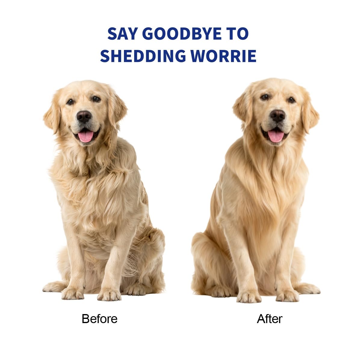 Dog & Cat Deshedding Brush, Undercoat Grooming Tool for Short to Medium and Double Coats, Detachable Metal Shedding Blade, Ergonomic Non-Slip Handle, Black