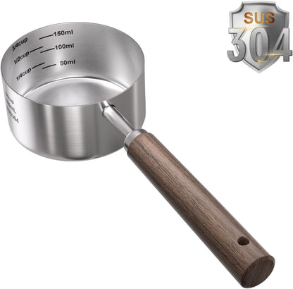 Dog-Cat Food-Scoop Measuring-Cup - 304 stainless steel material.1-Cup capacity. Precision scale measurements