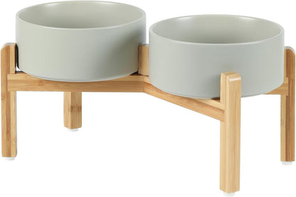 Havniva 8.3” Dog Bowls Elevated Ceramic Dog Food and Water Bowl, Raised Dog Water Bowl with Stand Non-Slip Rubber Base Large Capacity Feeding Pet Food Bowl for Large Dogs