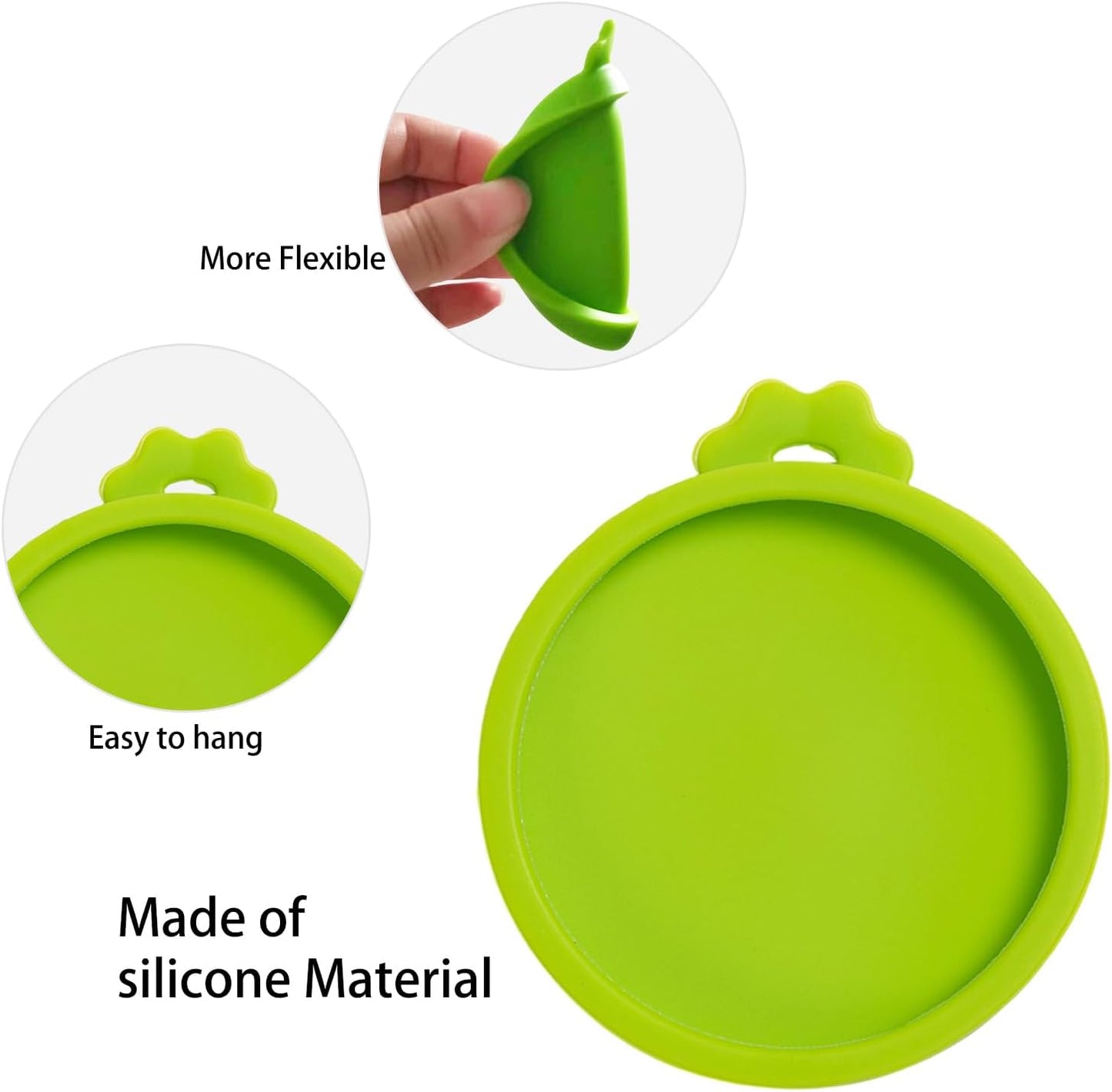 PINE & LINEN 4 Pcs 2.5inch Durable Pet Can Lids, Silicone Small Pet Can Covers Waterproof Cat Food Cans Lids for 3 oz Cat Food Cans（Yellow+Red+Pink+Blue）