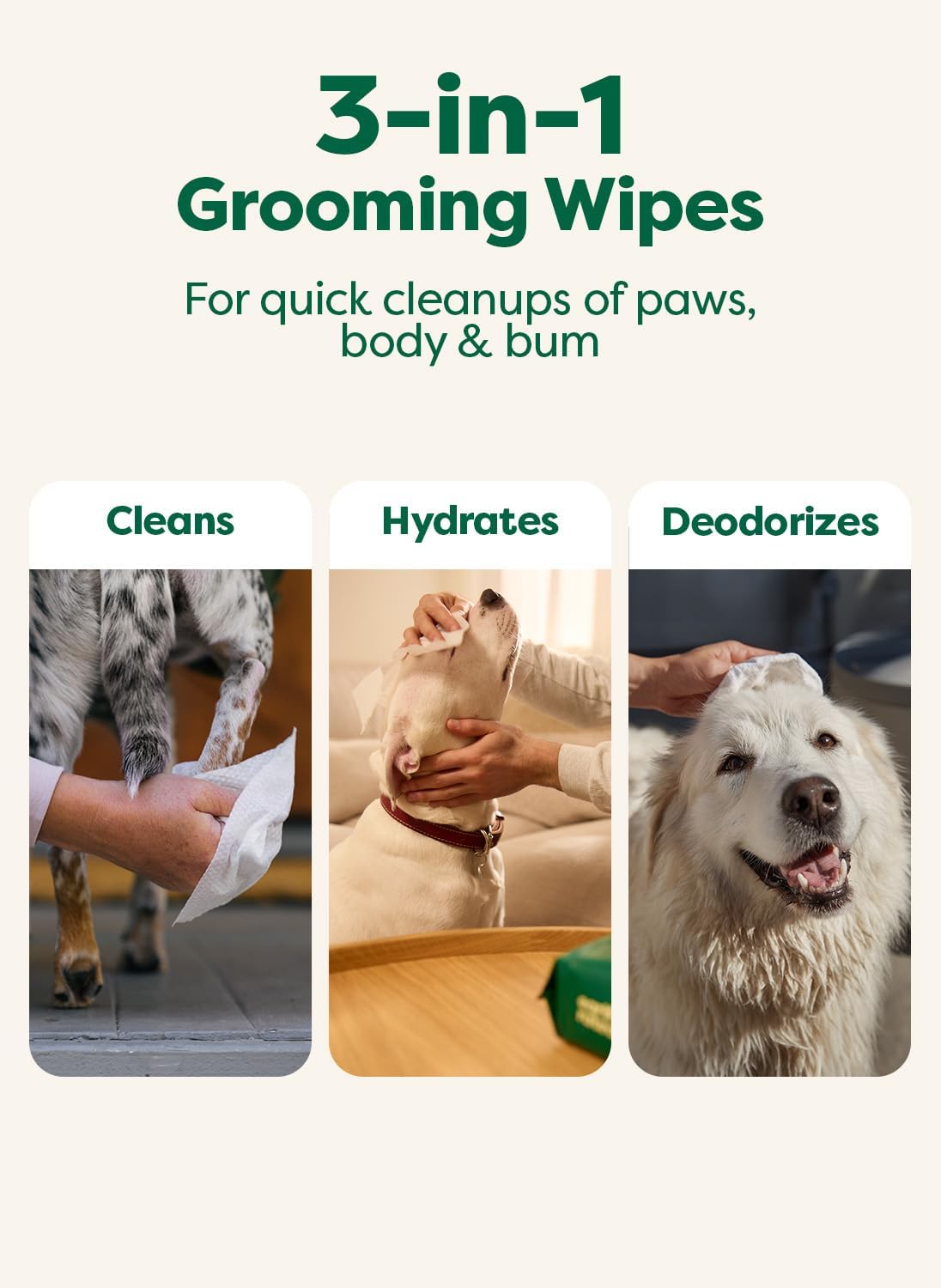 Earth Rated Dog Wipes, Hypoallergenic, Cleaning and Hydrating, for Grooming Paws, Body and Butt, Lavender Scented, 400 Count