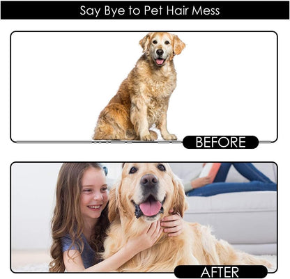 Upgrade Efficient Pet Hair Remover Gloves - Gentle Shedding Brushes for Dogs, Cats & Horses with Long and Short Hair - 1 Pair (Blue)