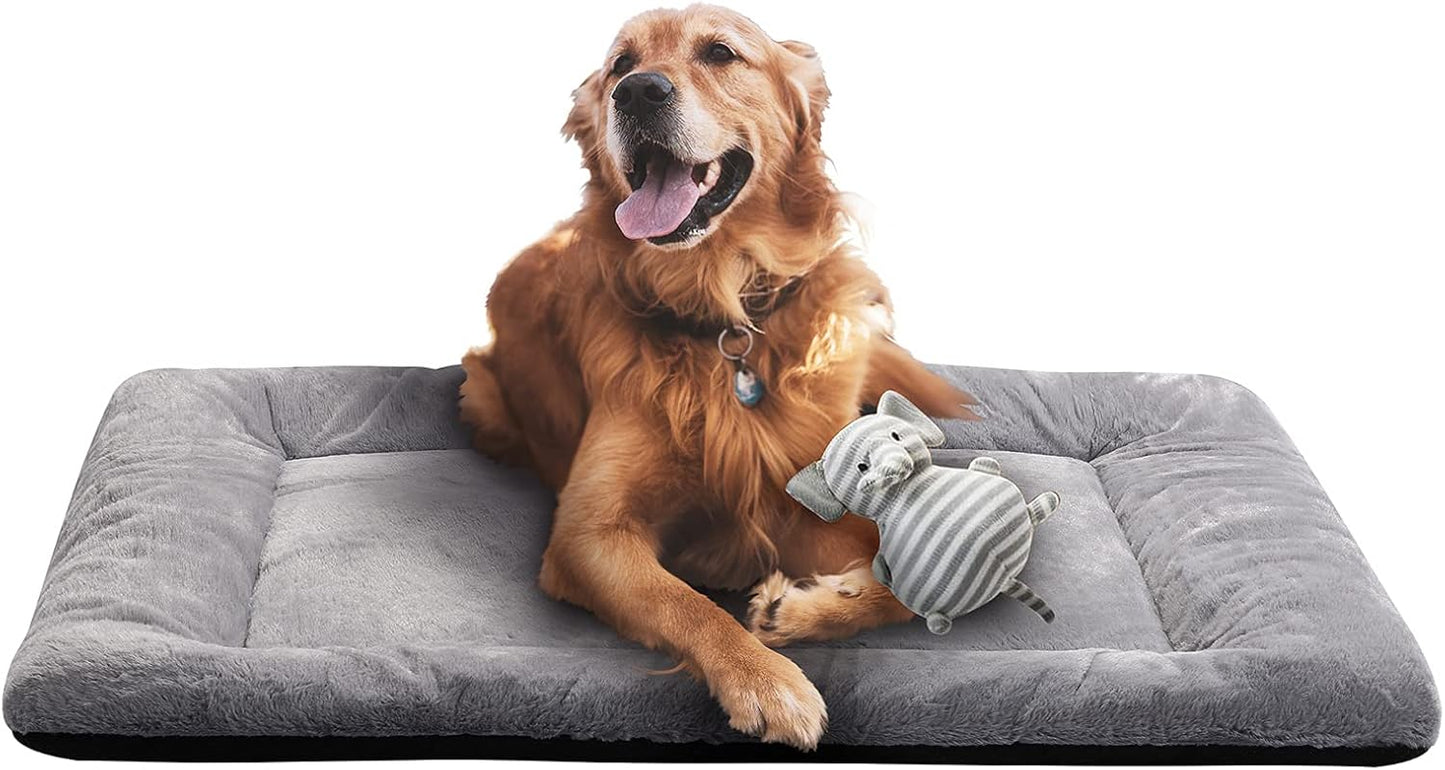 Dog Beds Crate Pad for Medium/Large Dogs Fit Metal,Ultra Soft, Washable & Anti-Slip Kennel Pad for Dogs Cozy Sleeping Mat,Gray 36inch