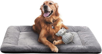 Dog Beds Crate Pad for Medium/Large Dogs Fit Metal,Ultra Soft, Washable & Anti-Slip Kennel Pad for Dogs Cozy Sleeping Mat,Gray 36inch