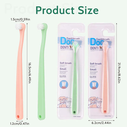 salbsever 4Pcs Dog Toothbrush Pet Toothbrush Soft Mini Cat Tooth Brush Puppy Tooth Brush, Travel Portable Mini Head Deep Clean Kit for Small Dog & Cat, Puppy, Kitten
