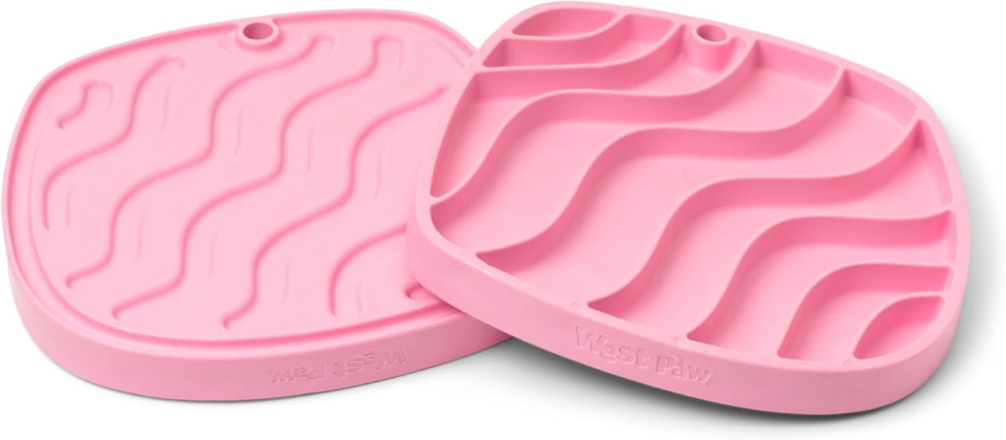 West Paw Seaflex Bubbles Feast Mat – All-in-One, Slow Feeder, Lick Mat – Encourages Foraging & Food Exploration - Engages Picky Eaters & Slow Feeding - Versatile – Easy to Clean, Non-Toxic - Tropic