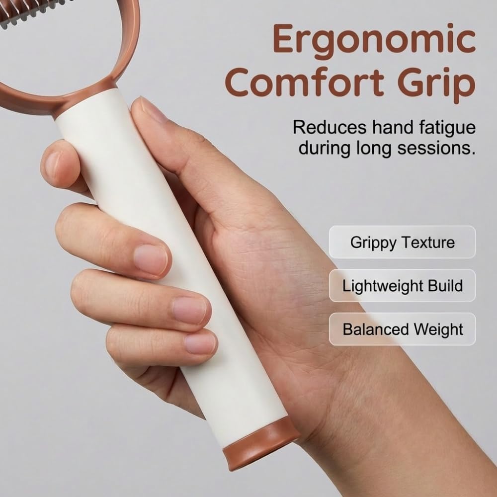 Pet Pro Grooming Tool for Dogs, Deshedding Dog Brush & Undercoat Rake for Dogs, Double-Sided Pet Grooming Brush for Shedding, Tangles & Loose Fur (Mix-2pc)