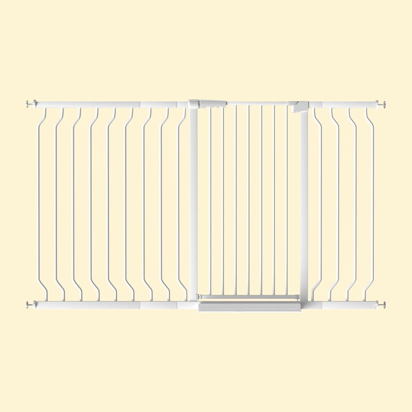 ALLAIBB White 40.55" Extra Tall Wide 57.48-73.62" Baby Gate Pressure Mounted Walk Through Child Kids Safety Toddler Tension Pet Dog Gates with Extension for Doorways Kitchen