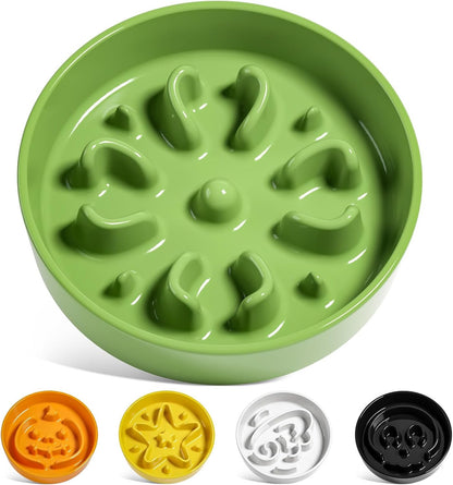 LE TAUCI Dog Bowls Slow Feeder Ceramic, 1.5 Cup Slow Feeding Bowl for Small and Medium Breed, Puzzle Dog Food Bowl for Fast Eater, Maze Purple