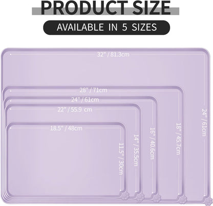 Reopet Waterproof Pet Feeding Mat, Non-Slip Silicone Placemats for Dog Cat Food and Water Bowl, High Raised Edges to Prevent Spills and Protect Floors