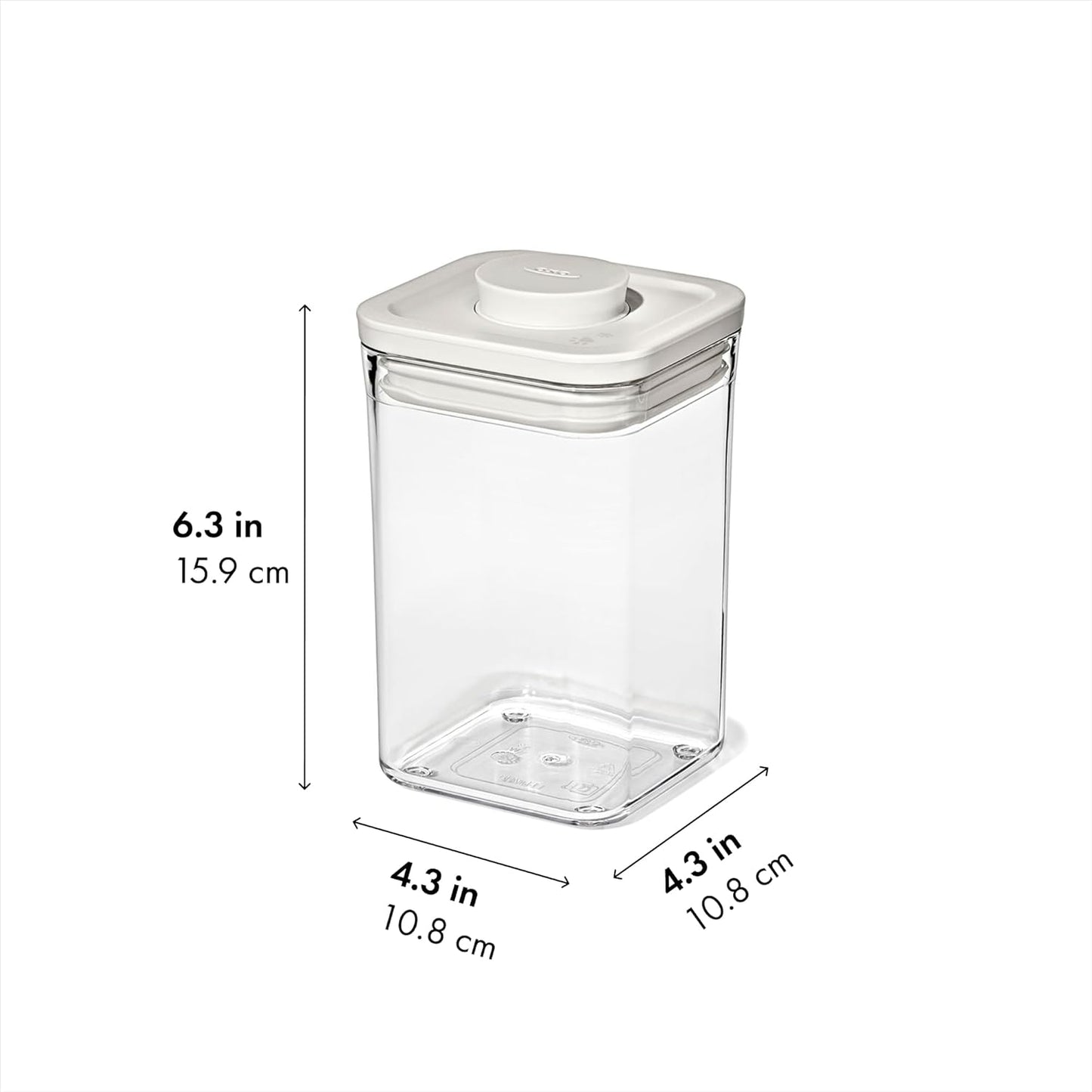 OXO Good Grips Pet POP Container – 6.0 Qt/5.7 L with Half Scoop, Ideal for up to 6.5lbs of Dog Food or 4.5lbs of Cat Food, Airtight Dog and Cat Food Storage Container, BPA Free, Clear