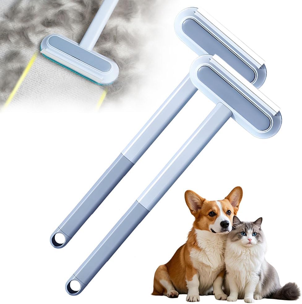 Jiexily 4 in 1 Cat and Dog Hair Removal Brush, 2025 New Multifunctional Pet Hair Remover with Extendable Long Handle, Washable Pet Hair Removal Tool for Furniture, Couch, Carpet, Clothes (1 Pcs)