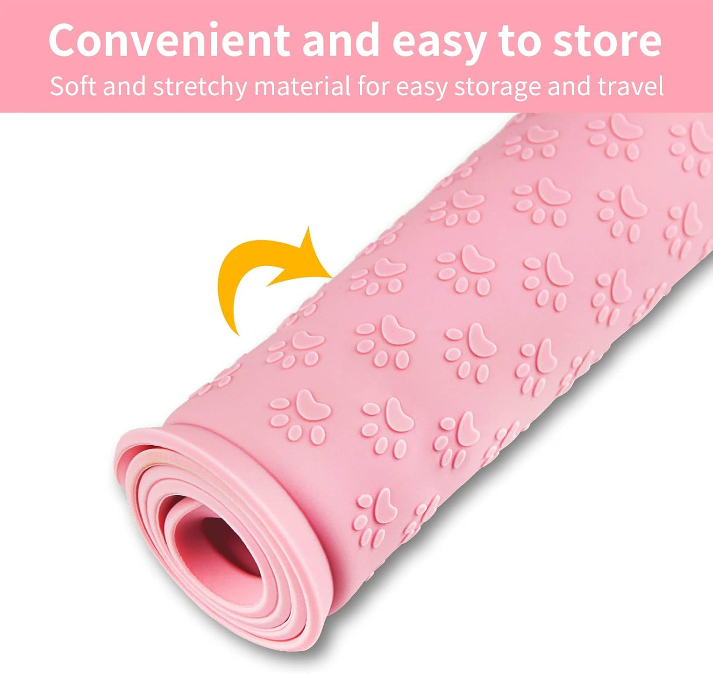Ptlom Pet Placemat for Dog and Cat, Mat for Prevent Food and Water Overflow, Suitable for Small, Medium and Big Pet, 18" 12", Grey, Silicone