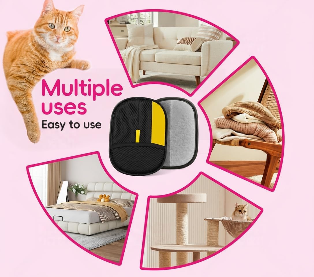 Pet Hair Removal Gloves, Magic Brush pet Hair Removal Device, Reusable pet Hair Removal Tools, Remove Dog and cat Hair from Sofas, Carpets, Seats, Clothes, and car Seats.