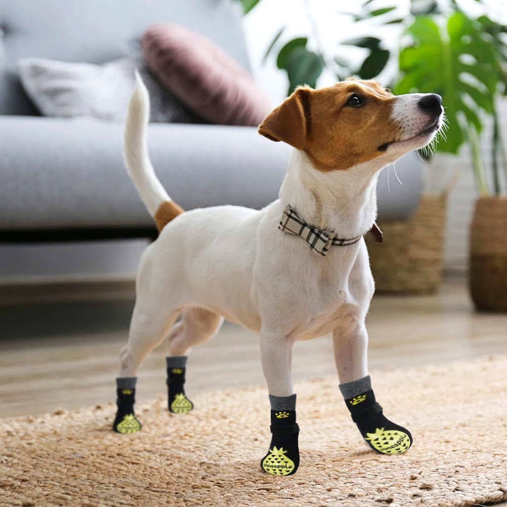 BEAUTYZOO Anti-Slip Dog Socks,Dog Shoes for Hot/Cold Pavement,Paw Protectors with Grips 3 Pairs for Puppy Small Medium Large Senior Old Dogs,Dog Socks to Prevent Licking and Hardwood Floor Protection