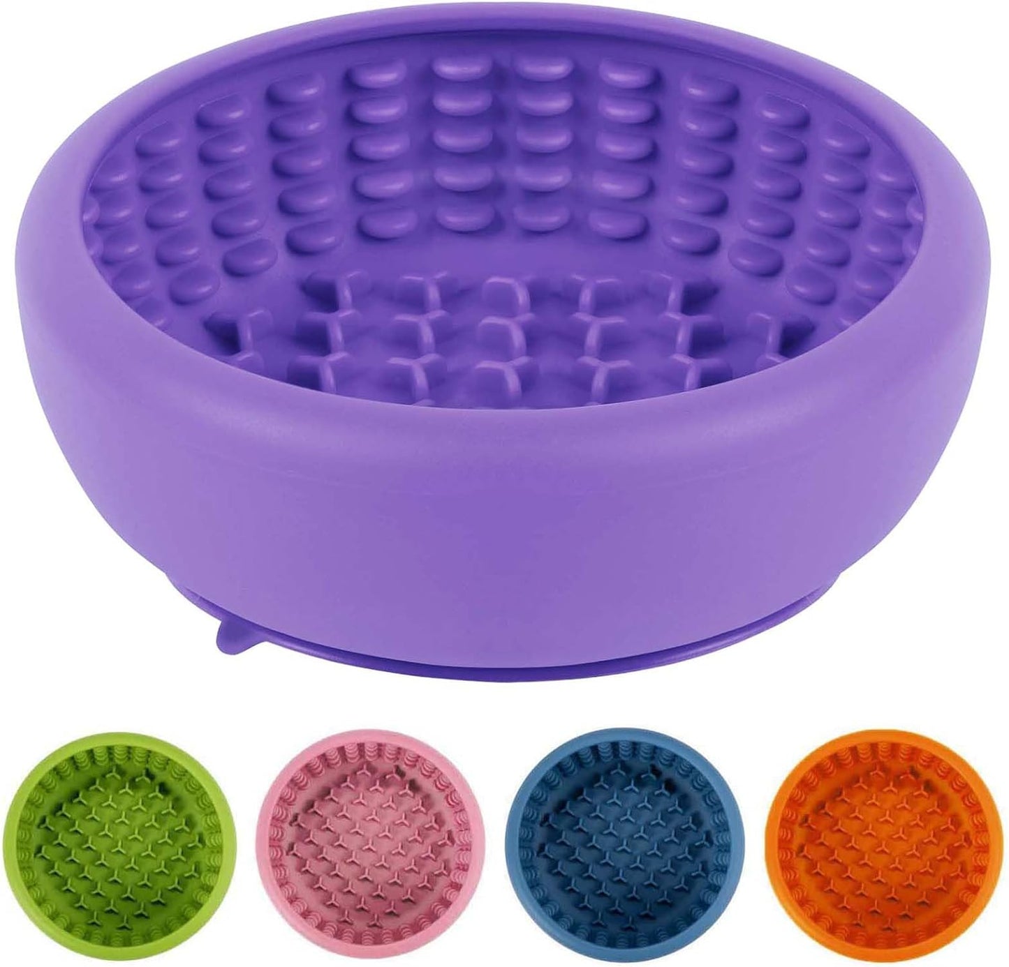 Dog Lick Bowl, ZOURYNUA Non-Slip Slow Feeder Dog Bowls, Enrichment Licking Mat for Distraction, Anxiety Relief Treat Dispenser Freezer, BPA Free Silicone & Dishwasher Safe (Pink, Small)