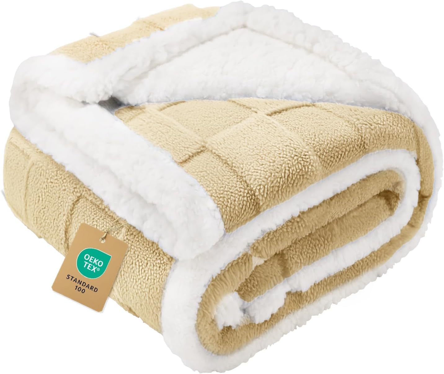 Luciphia Waterproof Dog Blanket, Leakproof Small Pet Blanket for Couch Sofa Bed Furniture Cover Protector, Washable Soft Sherpa Fleece with 3D Jacquard, Cozy Calming Reversible, Gray White, 40"x28"