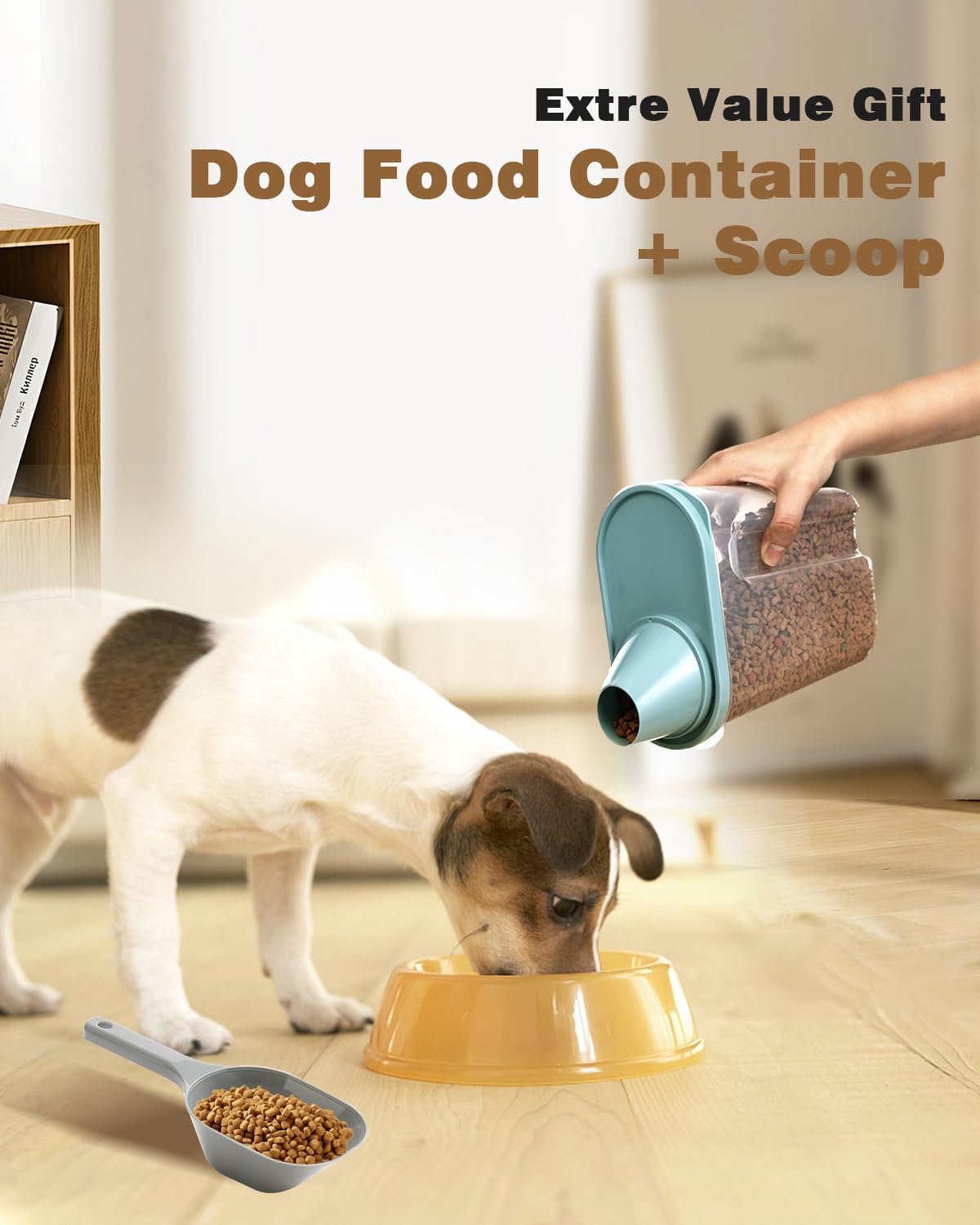 ANVS Dog Food Storage Container-Up to 30Lbs Collapsible Dog Food Container with Airtight Lids, Scoop and 2.5L Small Pet Food Storage Container Dry Food For Dog, Cat and Other Pet Food (Green)
