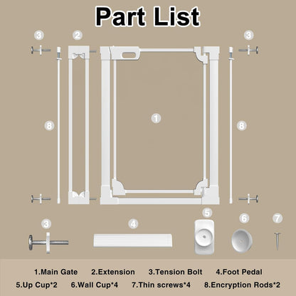 WAOWAO Clear Baby Gate for Stairs Modern Design Acrylic Auto Close Pet Gate, 29.52-37.79" Wide Safety Baby Gate for Doorways,White Clear Dog Gates Indoor, Hallways,Kitchen