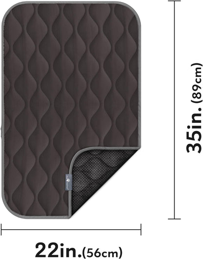 Paw Inspired Washable Padded Crate Mats for Dogs | 29” x 18” Pad, Fits 30-inch Kennels | Leakproof, Waterproof Bottom, Plush Pet Beds (Gray)