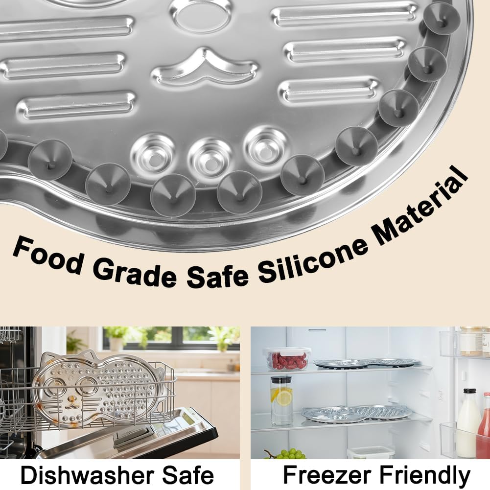 Vivifying Stainless Steel Lick Mat for Dogs & Cats, Slow Feeder Pad with Suction Cups, Improve Your Pet's Feeding Habits, Odor-Free, Dishwasher Safe Dog Lick Mat