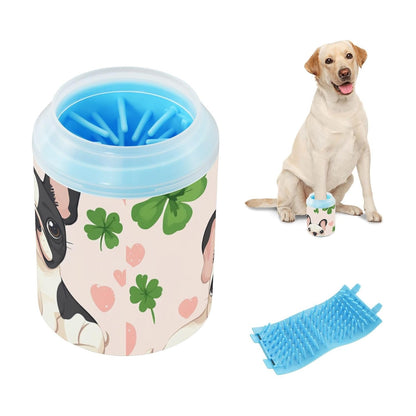 Dog Paw Cleaner Cups for Dogs Pet Foot Washer Paw Scrubber for Medium Small Dogs Cats Cleaning Cup Cute Yellow Fiesta Guitars Cacti and Ethnic Birds