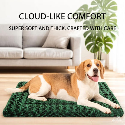 Dog Bed Mat, Reversible Crate Pad & Cute Dog Bed - Machine Washable Kennel Mat with Ultra Soft for Small Dogs (Cool/Warm), 24" x 18", Grey&Star