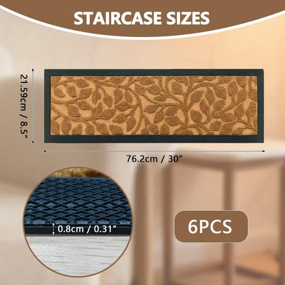Stair Runners for Wooden Steps, Non Slip Stair Carpet Treads, 2 Pcs 30" x 8.5" Stair Mats Rug Heat Insulation Rubber Backing, Staircase Step Treads for Elders, Dogs & Kids, Coco Lattice.