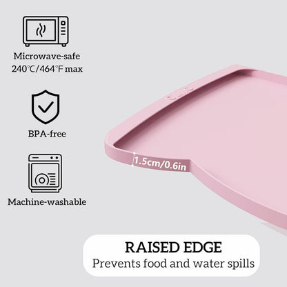 OHMO - Cat Food Mat, Silicone Pet Feeding Mat for Floor Non-Skid Waterproof Dog Water Bowl Tray, Easy to Clean Pet Placemat (Erythrinus, 18 * 9.8'')