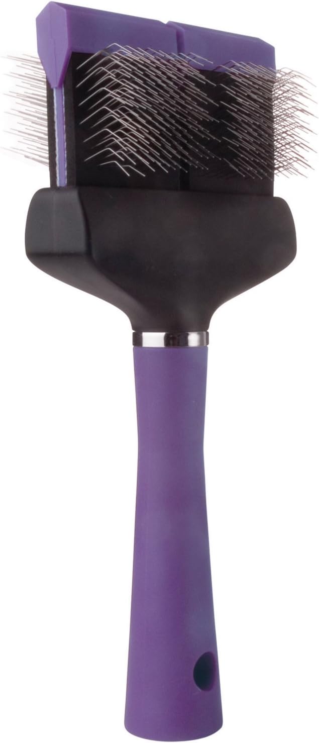 Master Grooming Tools Double-Sided Hard Flexible Slicker Brushes — Versatile Brushes for Grooming Dogs - Green, 8"L x 4"W, Large, Teal