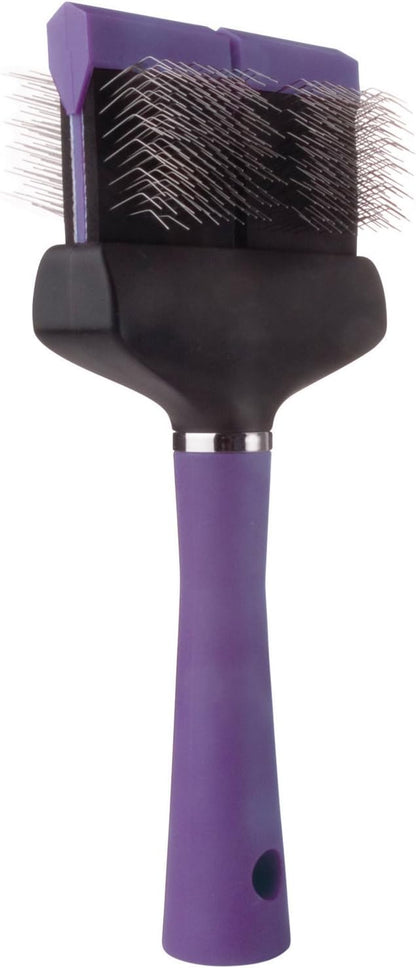Master Grooming Tools Double-Sided Hard Flexible Slicker Brushes — Versatile Brushes for Grooming Dogs - Green, 8"L x 4"W, Large, Teal