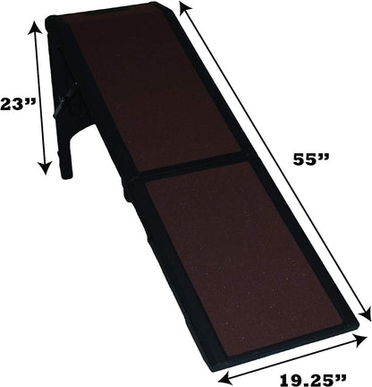Pet Gear Free Standing Pet Ramp for Cats and Dogs, No Assembly Required, Easy Fold for Storage or Travel, Portable, Holds Up to 100lbs, Wheat