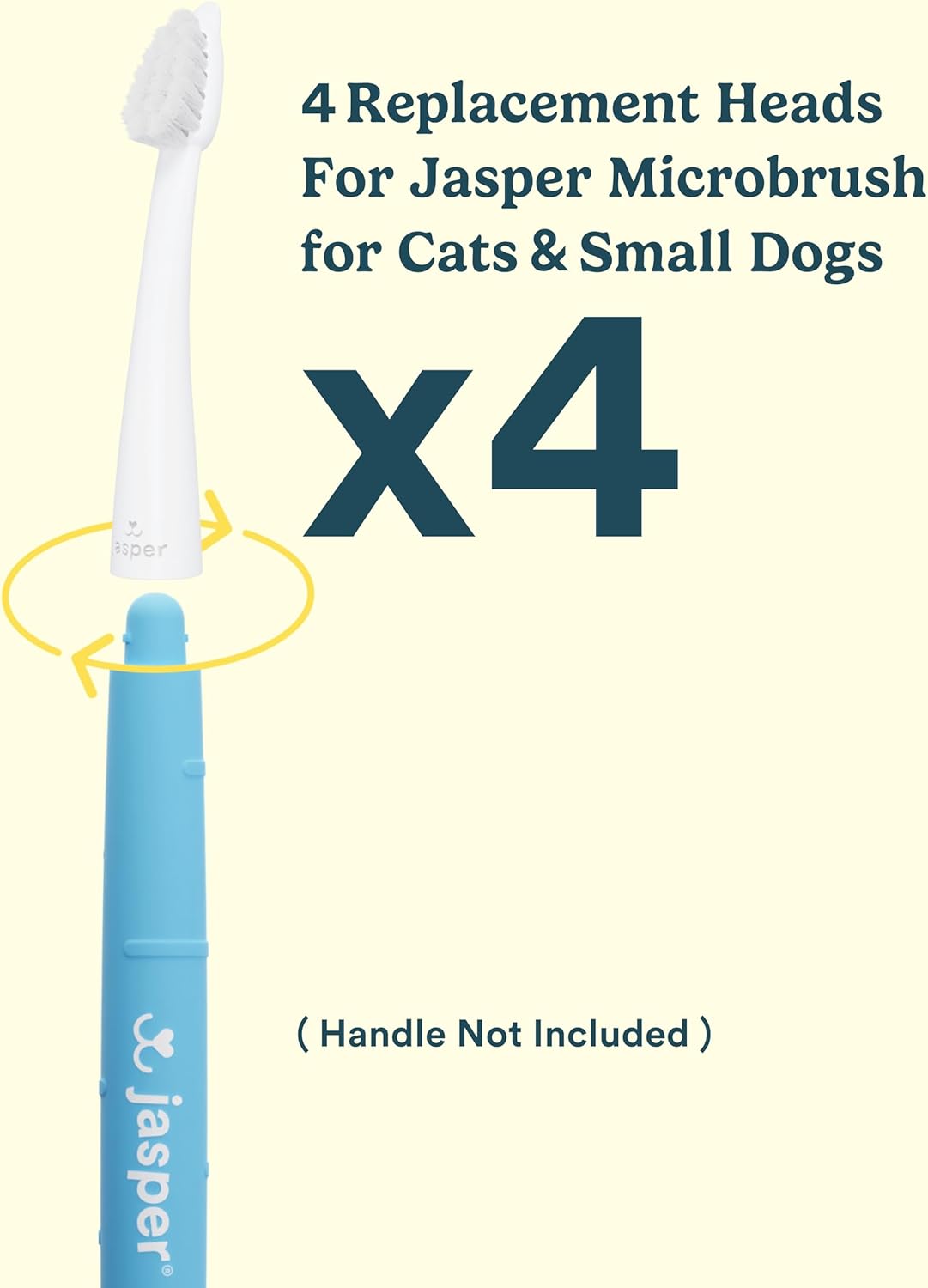 Jasper Microbrush Vet Approved Cat Toothbrush, Soft-Bristled Toothbrush Kit for Felines & Small Dogs, Non-Slip Handle with 2 Replaceable Tooth Brush Heads, Use with Cat Toothpaste, 2-Pack, Rose Pink
