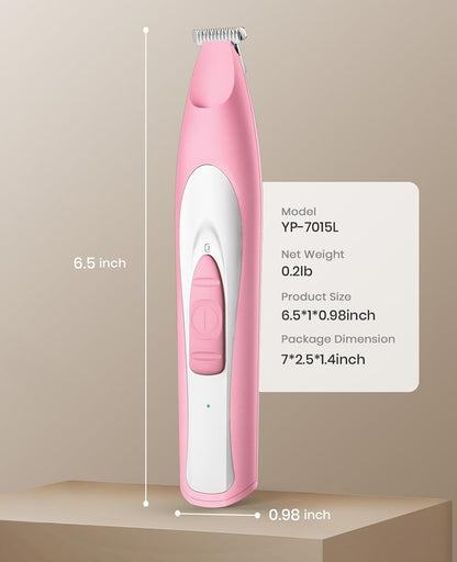 oneisall Low-Noise Dog Paw Trimmer with LED Light, Paw Trimmer for Dogs &Cats 0.8inch/20mm Wide Blade, 35dB Cordless Electric Pet Paw Grooming Clippers for Paws, Ears, Face, Rump