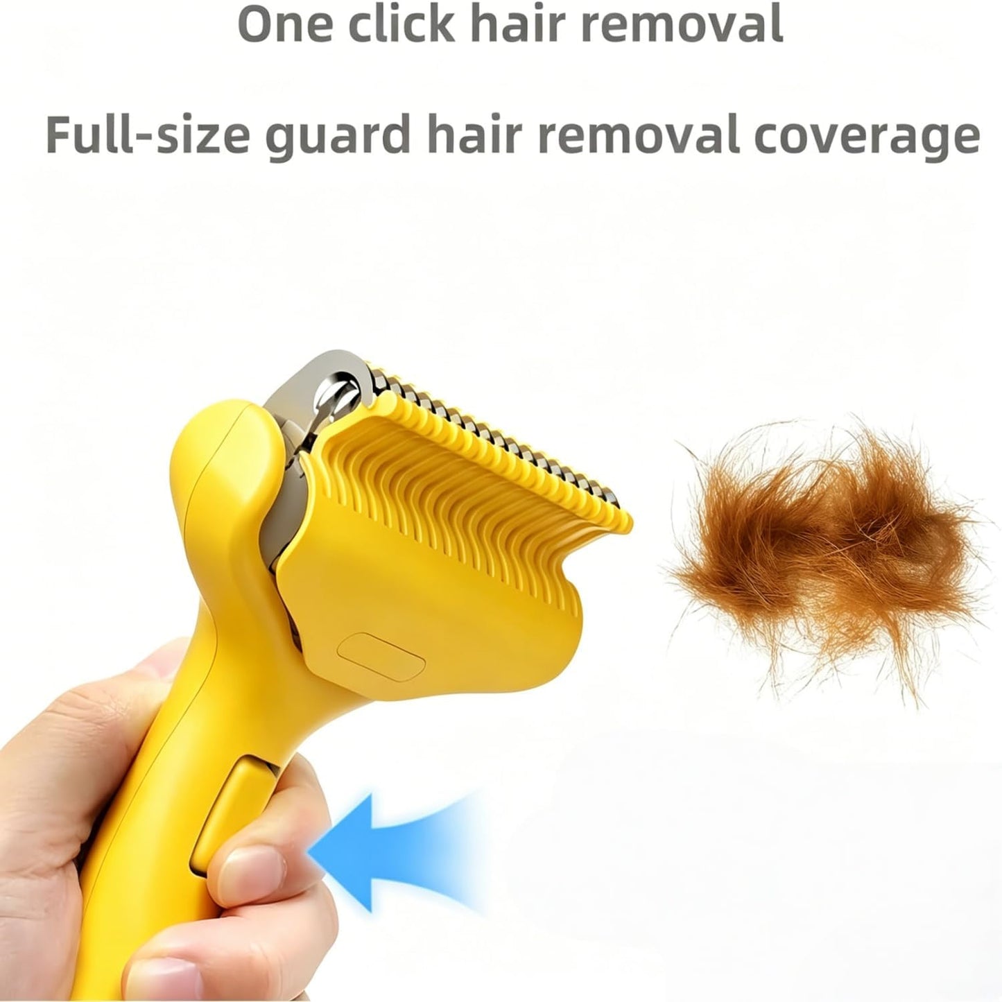 Undercoat Rake for Dogs & Cats, Dematting Deshedding Brush with Release Button, Professional Grooming Comb for Long-Haired Pets, Shedding Tool Removes Matted Fur & Loose Hair