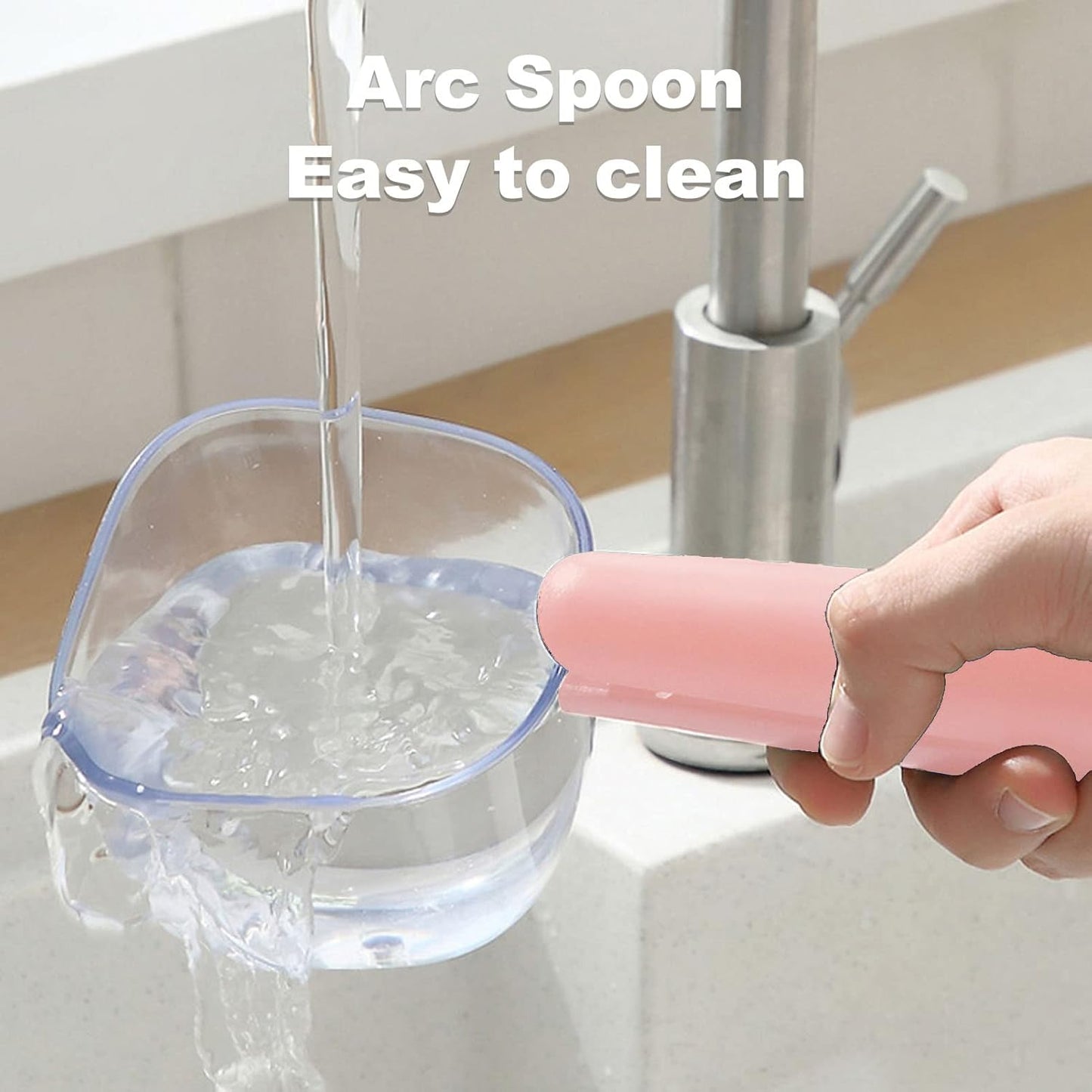 Transparent Pet Food Scoop with Clip Handle, 250 ml Capacity, Easy to Clean Dog Food Scoop (White)