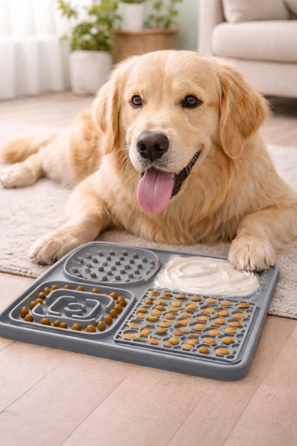 Hearth & Paw Silicone Lick Mat for Dogs Slow Feeder & Enrichment Mat, Food-Grade 100% BPA-Free Silicone, Mental Stimulation, Better Digestion, Anxiety Relief, Multiple Colors Available (Gray)