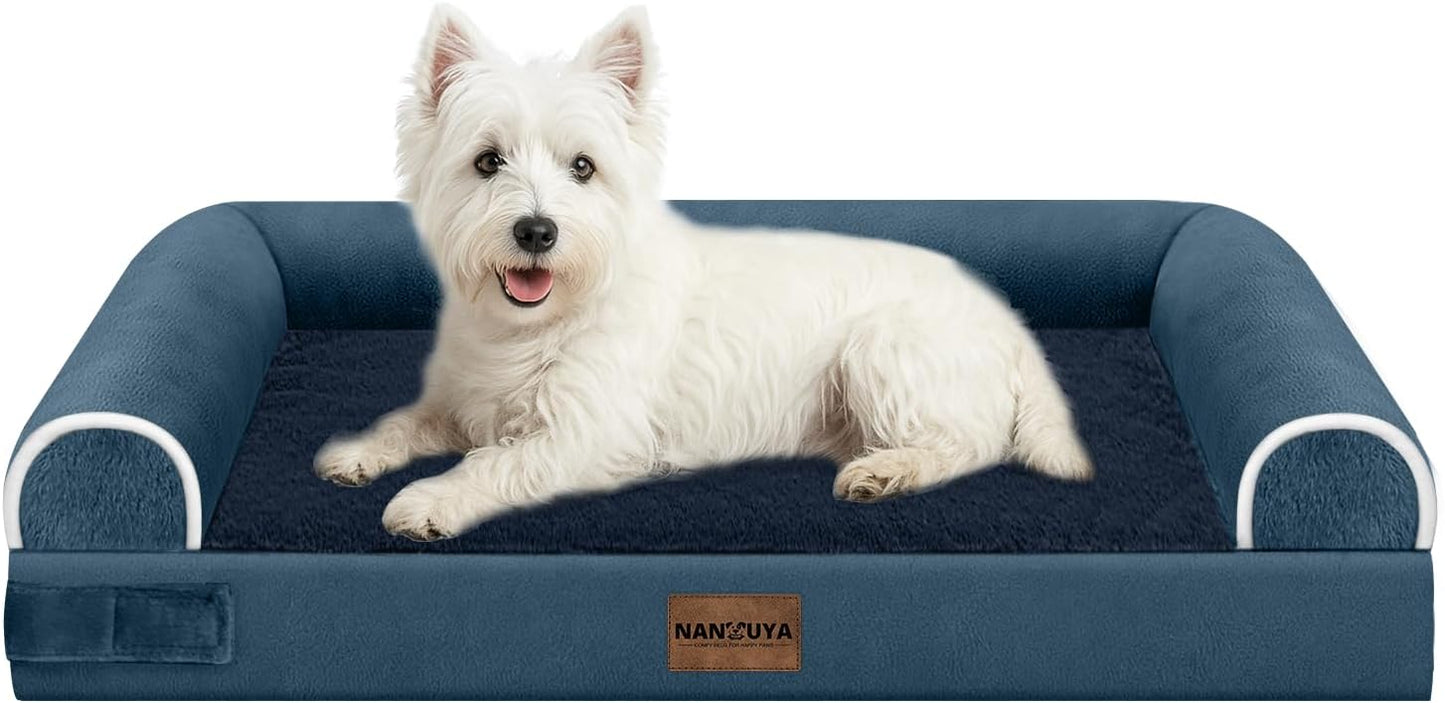 Large Dog Bed Orthopedic Washable: Beds Bolster XL Bed Large Big Dogs Memory Foam Couch Sofa Waterproof with Removable Cover