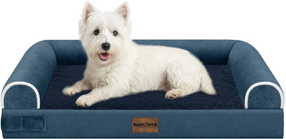 Large Dog Bed Orthopedic Washable: Beds Bolster XL Bed Large Big Dogs Memory Foam Couch Sofa Waterproof with Removable Cover
