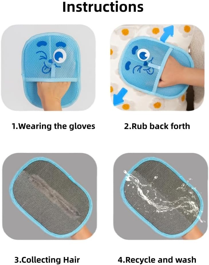 Purepath Hair Removal Glove, Electrostatic Pet Hair Removal Glove for Dogs & Cats Cat Hair Pure Path Remover Furniture Glove for Pet, Pet Hair Gloves for Clothing, Bed, Couch, Carpet, Car Seat
