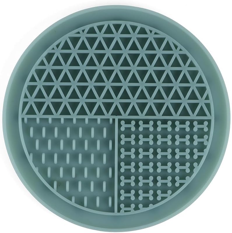 Food-Grade Silicon Circle Shaped Dog Lick Mat for Easy and Fun Bath | Lick Mat Dog Washing Distraction Device | Dog Care and Training Helpful for Pet Treats - 16.5x16.5 cm with Suction