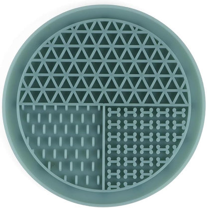 Food-Grade Silicon Circle Shaped Dog Lick Mat for Easy and Fun Bath | Lick Mat Dog Washing Distraction Device | Dog Care and Training Helpful for Pet Treats - 16.5x16.5 cm with Suction