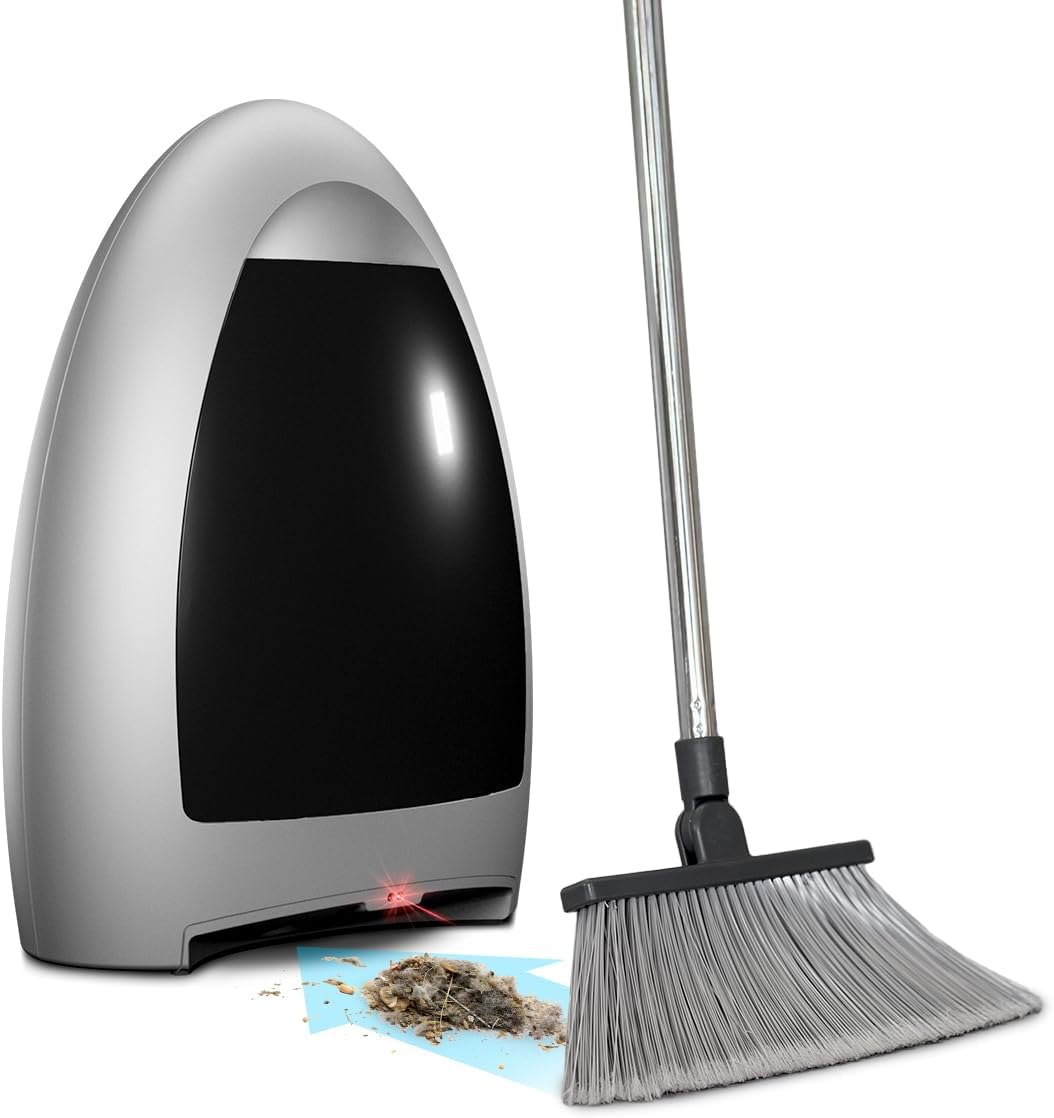 EyeVac Home Touchless Vacuum Automatic Dustpan - Great for Sweeping Pet Hair Food Dirt Kitchen - Ultra Fast & Powerful, No More Bending Down, Bagless, Corded, Automatic Sensors, 1000 Watt (White)