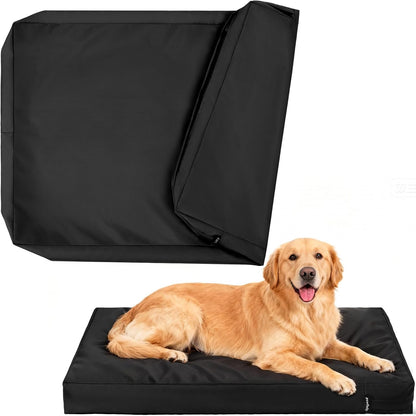 PAWFINITY Waterproof Dog Bed Cover Replacement Washable, Easy to Clean, Pet Hair Resistant, Heavy Duty Oxford, Zipper Closure, Indoor/Outdoor Use, Fits 36 Inch Dog Crate - Large, 34x22x3.5, Black
