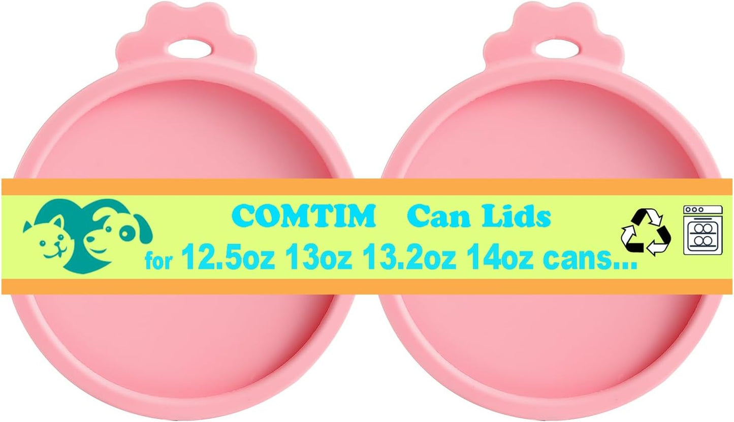 COMTIM Can Covers for Dog Food Cans, Silicone Pet Dog Food Can Covers Lids for 13 oz 12.5 oz 13.5 oz Cans...or Cat Food Cans 6 oz, Reusable Can Toppers Can Saver Covers for Canned Goods