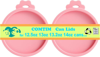 COMTIM Can Covers for Dog Food Cans, Silicone Pet Dog Food Can Covers Lids for 13 oz 12.5 oz 13.5 oz Cans...or Cat Food Cans 6 oz, Reusable Can Toppers Can Saver Covers for Canned Goods