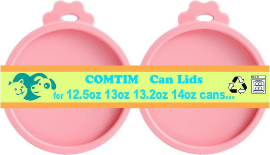COMTIM Can Covers for Dog Food Cans, Silicone Pet Dog Food Can Covers Lids for 13 oz 12.5 oz 13.5 oz Cans...or Cat Food Cans 6 oz, Reusable Can Toppers Can Saver Covers for Canned Goods