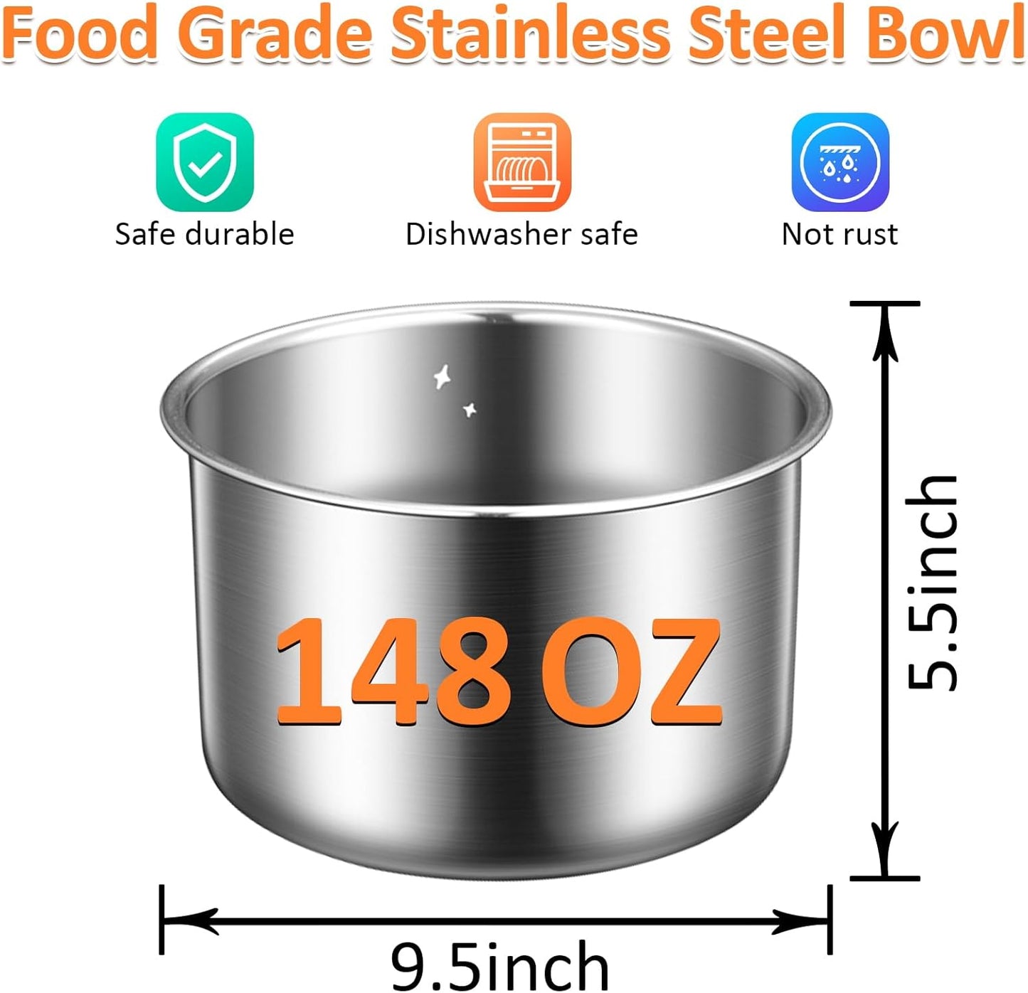 Salodal Elevated Dog Bowls Large Sized,15.4in High Raised Stand,4.4L No Spill Dog Water Bowl,Stainless Steel Bowl,Adjustable,Non-tip,Non-Slip, Water Dispenser for Large Medium Pets