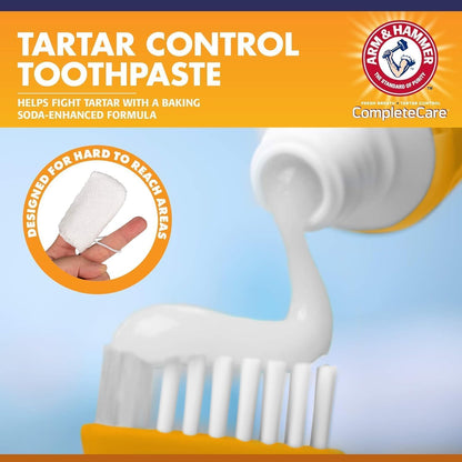Arm & Hammer Complete Care Dog Dental Kit Enzymatic Toothpaste 2.5 OZ Chicken Flavor Toothbrush Finger Brush Tartar Baking Soda Formula